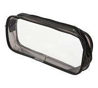 Lckiioy Astuccio per matite in plastica trasparente con chiusura a cerniera, 6 pezzi, per forniture da ufficio, astuccio per trucco trasparente per borsa a matita (nero)