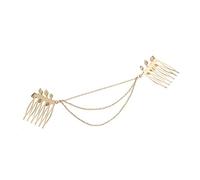 Lckiioy Chic Foglia Catena per capelli Fascia Pettine Slider