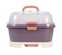 Lckiioy Contenitore per Biberon Portatile Porta Stendibiancheria Plastica Asciutta Viaggio per Bambini Alimentazione Scatola di Immagazzinaggio Multifunzionale-Viola