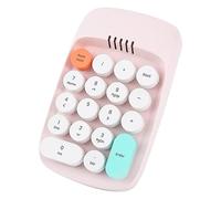 Lckiioy Tastiera Digitale , Tastiera ReTro Macchina per SCRITTO, Tastiere Numeriche Tastiere Digitali 18 2,4 GHz Bluetooth Mini Tastiera (Rosa)