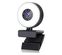 Lckiioy Webcam 4K HD con a Automatica con Microfono, Fotocamera Del Computer Luce Regolabile, Webcam USB per Videochiamate Desktop per Computer Portatile