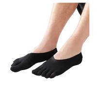 LCKKJHG 5 Paia di Calzini da Uomo in Seta A Cinque Dita, Calze Invisibili Estive Sottili E Traspiranti, Calzini A Taglio Basso con Cinque Dita, Fodera Nascosta per Lo Sport Che Corre(5 Pairs Black)