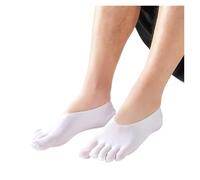 LCKKJHG 5 Paia di Calzini da Uomo in Seta A Cinque Dita, Calze Invisibili Estive Sottili E Traspiranti, Calzini A Taglio Basso con Cinque Dita, Fodera Nascosta per Lo Sport Che Corre(5 Pairs White)