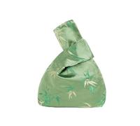 LCKKJHG Borsa Da Polso Con Nodo Mini borsa da polso donna con ricamo foglie nodo manico superiore for telefono portatile in morbido raso shopper(Color-A)