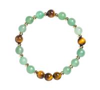 LCKKJHG Braccialetti Di Cristallo Il braccialetto con avventurina verde occhio di tigre giallo attira il regalo di gioielli in pietra energetica Reiki for il potenziamento della fortuna