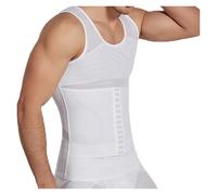 LCKKJHG Canotta Modellante Gilet posturale Modellante da Uomo Pancia Maschile Correttore Addome Compressione Modellazione del Corpo Camicia Dimagrante Petto Corsetto(Vest - White,XL)