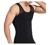 LCKKJHG Canotta Modellante Gilet posturale Modellante da Uomo Pancia Maschile Correttore Addome Compressione Modellazione del Corpo Camicia Dimagrante Petto Corsetto(Vest - Black,XXXL)