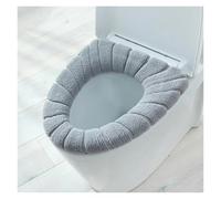 LCKKJHG Cuscino per Sedile WC Tappetino for Tenere al Caldo Closestool, Accessori for Il Bagno a Due Colori, Lavorazione a Maglia a Forma di O, Decorazione for la casa, copriwater(Grey)
