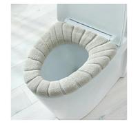 LCKKJHG Cuscino per Sedile WC Tappetino for Tenere al Caldo Closestool, Accessori for Il Bagno a Due Colori, Lavorazione a Maglia a Forma di O, Decorazione for la casa, copriwater(Beige)