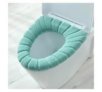 LCKKJHG Cuscino per Sedile WC Tappetino for Tenere al Caldo Closestool, Accessori for Il Bagno a Due Colori, Lavorazione a Maglia a Forma di O, Decorazione for la casa, copriwater(Green)