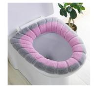 LCKKJHG Cuscino per Sedile WC Tappetino for Tenere al Caldo Closestool, Accessori for Il Bagno a Due Colori, Lavorazione a Maglia a Forma di O, Decorazione for la casa, copriwater(Gray Pink)