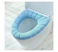 LCKKJHG Cuscino per Sedile WC Tappetino for Tenere al Caldo Closestool, Accessori for Il Bagno a Due Colori, Lavorazione a Maglia a Forma di O, Decorazione for la casa, copriwater(Blue)