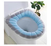 LCKKJHG Cuscino per Sedile WC Tappetino for Tenere al Caldo Closestool, Accessori for Il Bagno a Due Colori, Lavorazione a Maglia a Forma di O, Decorazione for la casa, copriwater(Gray Blue)