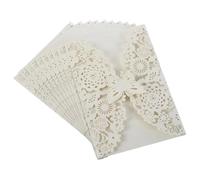 LCKKJHG Partecipazioni Matrimonio 10 pezzi di biglietti d'invito for matrimonio a farfalla, compleanno con fiori, for il debutto della ragazza, auguri for feste taglio laser e cavità(White)