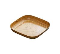 LCKKJHG Piatto D'Osso Piatto quadrato in plastica effetto legno, ciotola for insalata, spiedo, piatto in osso, piatto da portata, sottobicchiere, for cene, snack, noci, cucina(B 20x20x3cm)