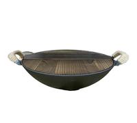 LCKKJHG wok in ghisa Padella antiaderente for uso domestico a doppia padella(36cm Have lid-A)
