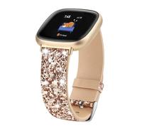 Lcklill Compatibile con Fitbit Versa 3/Fitbit Versa 4/Fitbit Sense/Sense 2, cinturino da donna in pelle glitterata per Fitbit Sense 2/Sense/Versa 4/Versa 3, Oro rosa, Fitbit Versa 3/Fitbit Versa 4