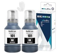 LCL 101 Nero Inchiostro Alta capacità Compatibile con Epson 101 | Compatibile per EPSON EcoTank L4150 L4160 L4260 L4266 L6160 L6170 L6176 L6190 L6260 L6270 L6276 L6290 L14150(2Pack)