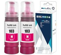 LCL 103 Magenta Inchiostro Alta capacità Compatibile con Epson 103 L3210 | Flacone di Inchiostro Compatible con EPSON EcoTank L1110 L1210 L1250 L3100 L3101 L3110 L3111 L3150 L3151 L3156 L3160(2-Pack)