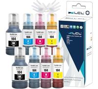 LCL 104 Inchiostro Alta capacità Compatibile con Epson 104 Flacone di Inchiostro Multipack Compatible con Epson ET-1810 ET-2810 ET-2811 ET-2812 ET-2814 ET-2815 ET-2820 ET-2821 ET-2825 (2BK2C2M2Y,8Pack