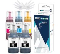 LCL 104 Inchiostro Alta capacità Compatibile con Epson 104 Flacone di Inchiostro Multipack Compatible con Epson ET-1810 ET-2810 ET-2811 ET-2812 ET-2814 ET-2815 ET-2820 ET-2821 ET-2825 (2BKCMY,5-Pack)