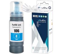 LCL 106 Ciano Inchiostro Alta capacità Compatible con Epson EcoTank 106 | Flacone di Inchiostro Compatibile con Epson EcoTank L7160 L7180 ET-7700 ET-7750 Stampante (1-Pack)