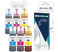 LCL 106 Inchiostro Alta capacità Compatible con epson EcoTank 106 Multipack | Flacone di Inchiostro Compatibile con EcoTank L7160 L7180 ET-7700 ET-7750 Stampante (6-Pack,2Ciano 2Magenta 2Giallo)