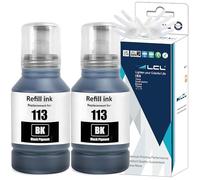 LCL 113 Inchiostro Compatible con epson 113 Flacone di Inchiostro Nero Compatible con EcoTank ET-16150 ET-16600 ET-16650 ET-16680 ET-5150 ET-5160 ET-5170 ET-5800 ET-5850 ET-5880 Pro(2-Pack)