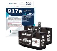 LCL 937E High Yield 2500 Pagine Nero Cartucce d'inchiostro Compatibile con HP 937XL 937 XL 937E Sostituzione per Officejet Pro 9110b 9117b 9120b 9130b 9720 9730 (2-Pack)