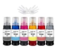 LCL Bottiglie d'inchiostro da stampa GI53 GI-53 BK GI-53BK GI-53C GI-53M GI-53Y GI-53R GI-53GY (1Nero 1Ciano 1Magenta 1Giallo 1Rosso 1Grigio) Sostituzione per Canon Pixma G550, G650