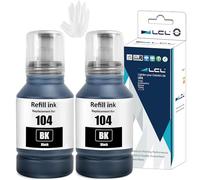 LCL Compatibile Bottiglie d'inchiostro da stampa Sostituzione per EPSON 104 C13T00P140 (2 Nero) Epson ET-1810 ET-2710 ET-2711 ET-2714 ET-2720 ET-2721 ET-2726 ET-2810 ET-2811 ET-2812 ET-2814 ET-2815