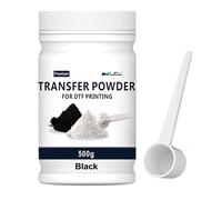 LCL DTF Polvere di Trasferimento Nero 500g/17.6oz Trasferimento Digitale Adesivo Hot Melt, DTF PreTreat Transfer Powder per capi neri o di colore scuro,tutte le stampanti DTF e DTG su tutti i tessuti
