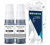 L I-55 GI55 Nero Inchiostro compatibile con Canon 55 GI55 GI-55 | Flacone di Inchiostro Compatible con Canon maxify GX1050 GX2050(Nero，2-Pack)