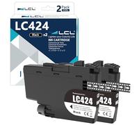 LCL LC-424 LC424 Nero Cartucce d'inchiostro Compatibile LC-424BK LC424BK | Sostituzione per BROTHER DCP-J1200W DCP-J1200WE Printer (2-Pack)