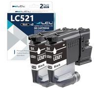 LCL LC521 Nero cartucce d'inchiostro Compatibile per Brother LC521 LC-521 LC521BK LC-521BK per DCP-J1260DW DCP-J1310DW DCP-J1313DW DCP-J1360DW DCP-J1460DW (2-Pack)
