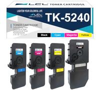 LCL TK-5240 TK5240 Cartucce di Toner Compatibile per Kyocera TK-5240 KCMY | TK-5240K TK-5240C TK-5240M TK-5240Y Compatible per Kyocera ECOSYS M5526 M5526cdw M5526cdn P5026 P5026cdn P5026cdw(4-Pack)