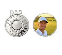 LCMAIT Clip per Cappello da Golf Personalizzata - Testo e Logo su Misura, Segnapallina Magnetico, Accessorio da Golf in Metallo Premium per Uomo e Donna-personalizzabili con foto,nome