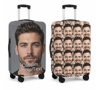 LCMAIT Copertura Valigia Personalizzata Foto Testo,Design diverso viaggio valigia caso protettore elastico,Idea Regalo Viaggio,18-32 Pollici