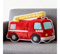 LCMAIT Cuscino Personalizzato a Forma di Camion dei Pompieri Cuscino Personalizzato con Nome Regalo Commemorativo per Compleanni e Natale per Bambini e Bambine(Veicoli dei Pompieri)