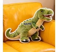LCMAIT Cuscino Personalizzato a Forma di Dinosauro Cuscino Personalizzato con Nome Regalo Commemorativo per Feste di Compleanno e Natale per Bambini e Bambine Decorativo per Divano (Dinosauro)
