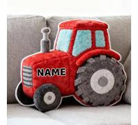 LCMAIT Cuscino Personalizzato a Forma di Trattore Cuscino Personalizzato con Nome Regalo Commemorativo per Feste di Compleanno e Natale per Bambini e Bambine Decorativo per Divano (Trattore)