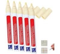 Lcmei Marcatore per piastrelle in ceramica per pavimenti impermeabili, pennarello per piastrelle per fughe, nessuna vernice sbiadita per ripristinare le linee di malta per la casa (Beige*5pcs)