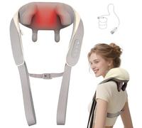 LCMWB Massaggiatore cervicale senza fili con calore, massaggiatore professionale per il collo 6D Shiatsu per alleviare il dolore ai tessuti profondi, massaggio ergonomico per impastare schiena spalle