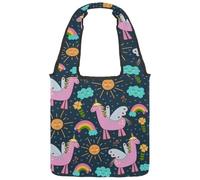 lcndlsoe Borsa a tracolla da donna in tela, motivo con ossa di teschio, per lavoro, shopping, palestra, Multicolore 15., 14.1x14.9in/36x38cm