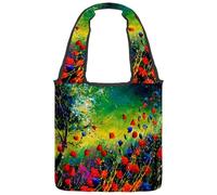 lcndlsoe Borsa a tracolla da donna in tela, motivo con ossa di teschio, per lavoro, shopping, palestra, Multicolore 14., 14.1x14.9in/36x38cm