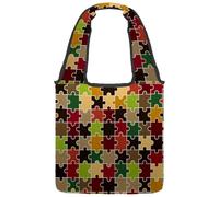lcndlsoe Borsa a tracolla da donna in tela, motivo con ossa di teschio, per lavoro, shopping, palestra, Multicolore 12., 14.1x14.9in/36x38cm