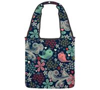 lcndlsoe Borsa a tracolla in tela, con conchiglie oceaniche, da donna, per lavoro, shopping, palestra, Multicolore 7, 14.1x14.9in/36x38cm