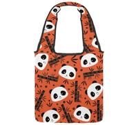 lcndlsoe Borsa a tracolla in tela, con faccia di panda in stile cartone animato, borsa a tracolla da donna in, Multicolore 1., 14.1x14.9in/36x38cm