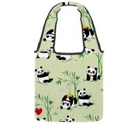 lcndlsoe Borsa a tracolla in tela, con faccia di panda in stile cartone animato, borsa a tracolla da donna in, Multicolore 4., 14.1x14.9in/36x38cm