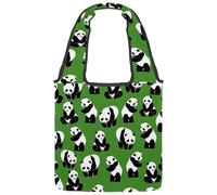 lcndlsoe Borsa a tracolla in tela, con faccia di panda in stile cartone animato, borsa a tracolla da donna in, Multicolore 3, 14.1x14.9in/36x38cm